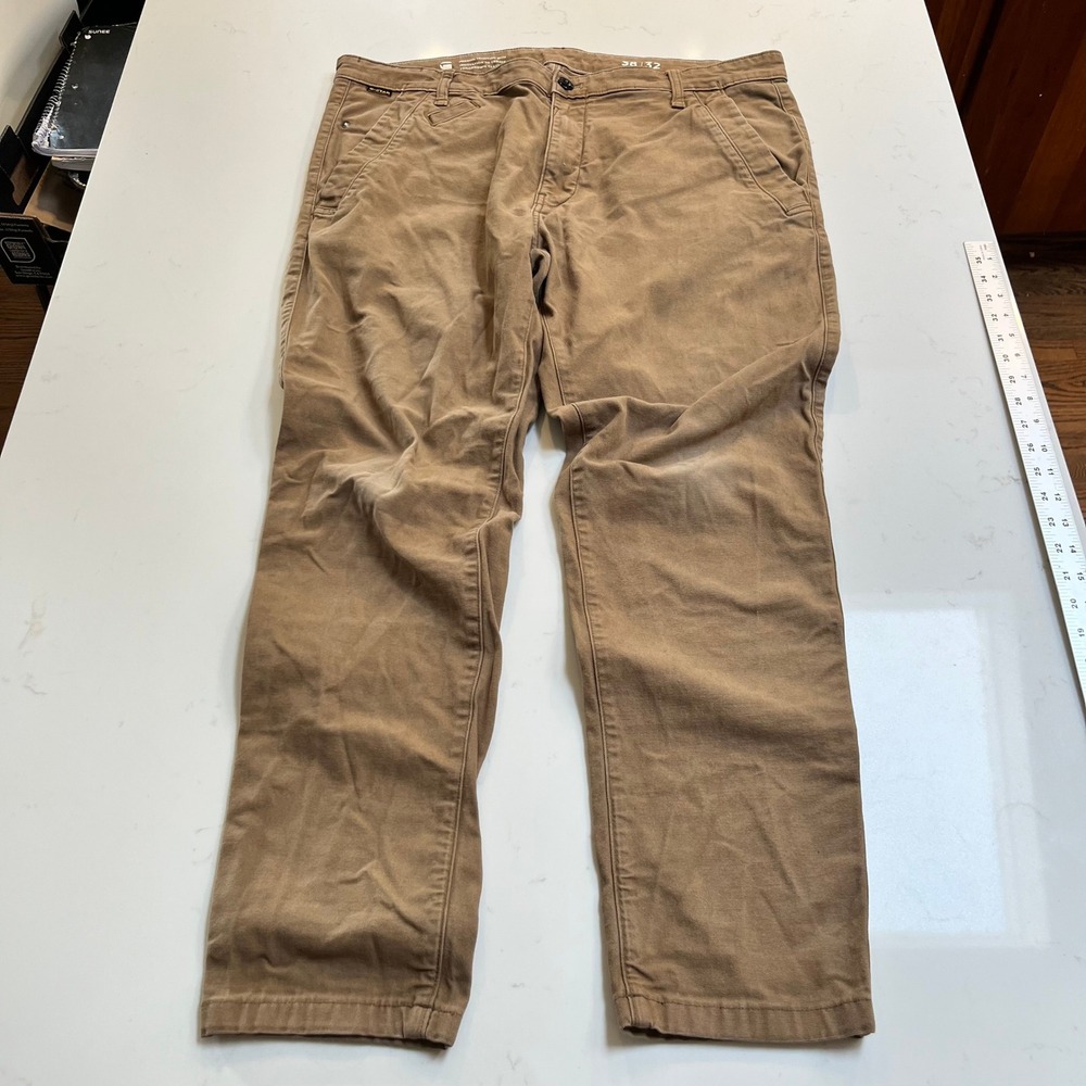 G-Star Raw Bronson 2.0 Slim Chino Pants Mens 38x32 Brown Canvas D21038-D305-7162